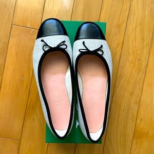 NTB J.Crew canvas Zoe ballet flat in canvas. 8.5.